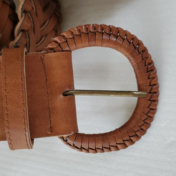 Braided Leather Belt Size 26/28 Leather Cognac Belt main image 9